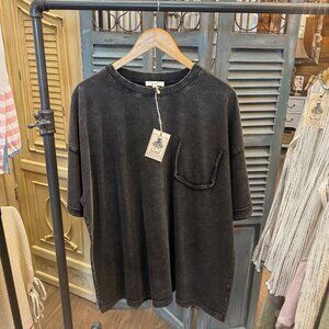 Easel Take Me Home Loose Fit Black Top